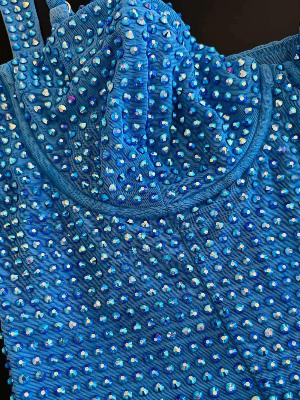 Oh Polly Ines Cobalt Blue Embellished Mini Dress - Picture 7 of 14